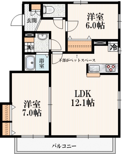 アンソレイユⅠの間取り