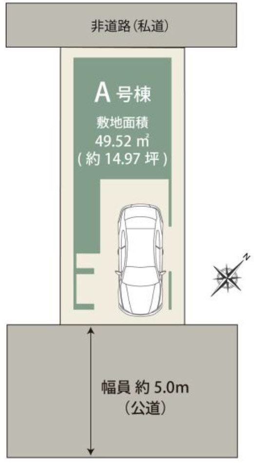 MELDIA 東淀川区大道南２丁目 A号棟 新築戸建の土地図