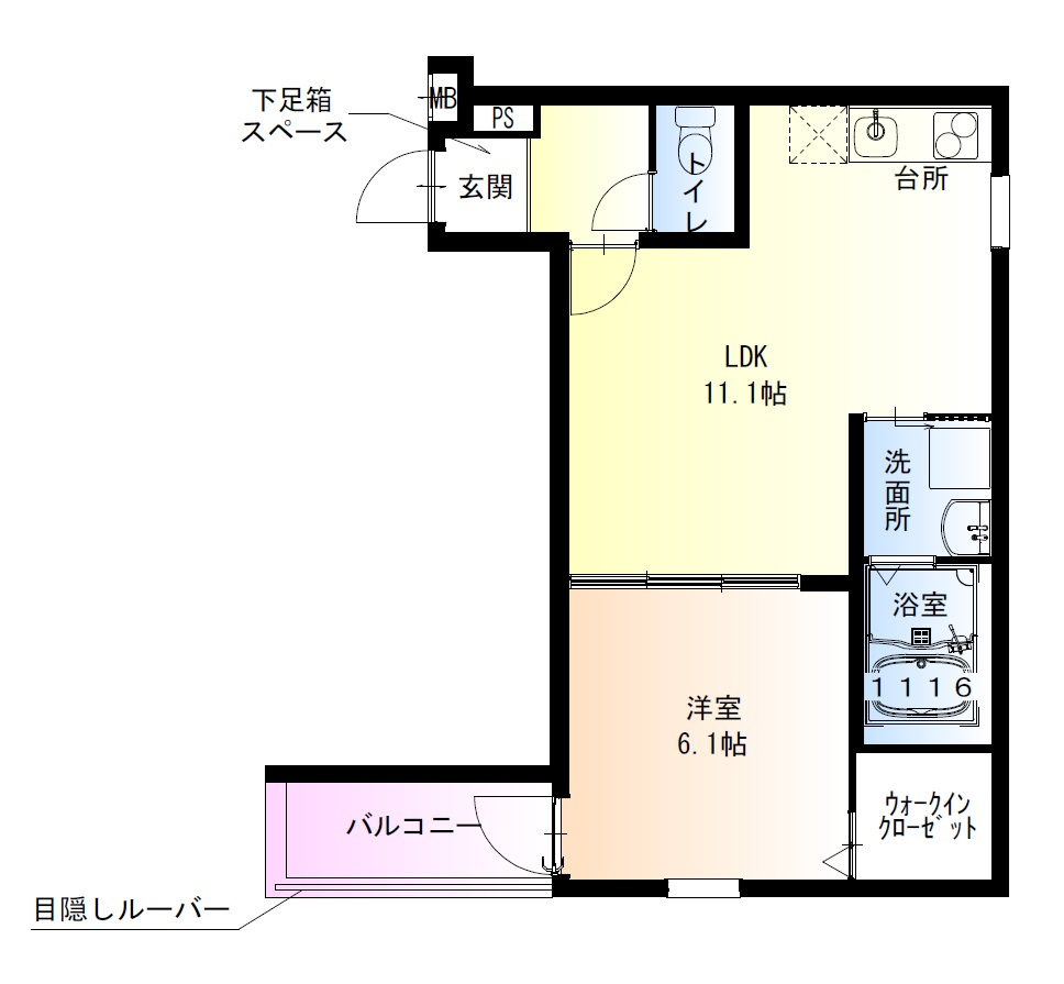 フジパレス羽衣Ⅱ番館の間取り
