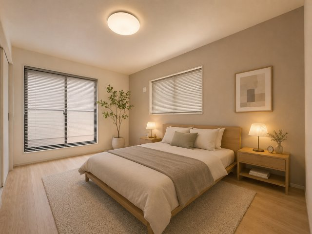 八潮市二丁目　新築分譲住宅　全４邸の居間・リビング|やわらかい陽光が差し込み、明るいお部屋を演出する設計♪採光の取れる窓が気持ちのよいお部屋を創り上げます(^^)　※インテリアはイメージです