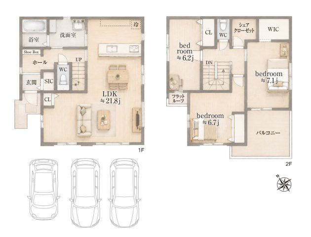 八潮市二丁目　新築分譲住宅　全４邸の間取り|４号棟