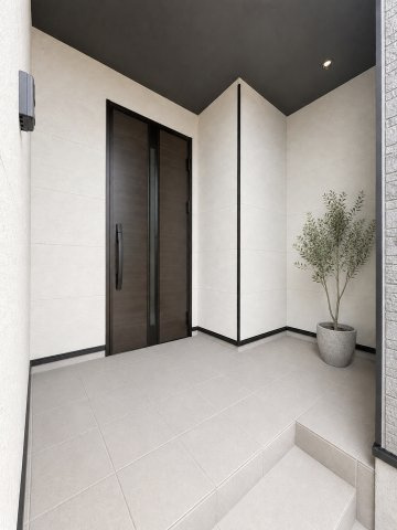 八潮市二丁目　新築分譲住宅　全４邸の玄関|玄関は防犯性に優れたダブルロックキーを採用♪カギは防犯性に優れた複製不可のディンプルキーです。設備であなたの生活を守ります
