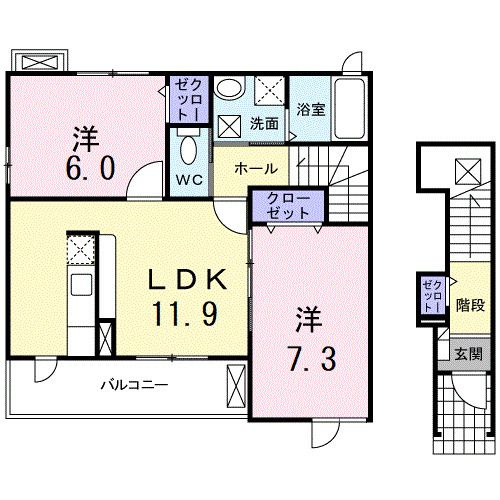 【間取り】 | ルミナスM2A棟(ルミナスエムツーエートウ)
