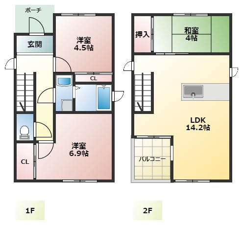 港町６－９８－３ＫＯＤＡＴＥＸⅠの間取り|3LDKタイプの間取り