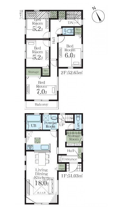さいたま市見見沼区大谷　第５　新築一戸建て　リーブルガーデン　01の間取り|【全1棟・1号棟】さいたま市見見沼区大谷　第５　新築一戸建て　リーブルガーデン　01・4SLDK・土地面積111.09m2・建物面積103.68m2