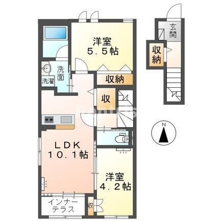 稲沢市稲島１丁目のアパートの間取り