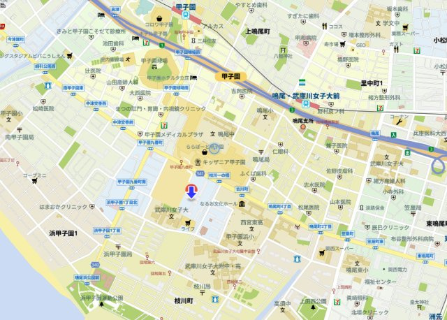 ロイヤルアーク甲子園フローレスの地図