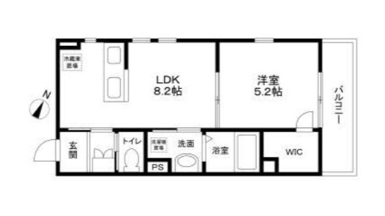 フォレストメゾン雪が谷の間取り|南東角部屋の1LDK