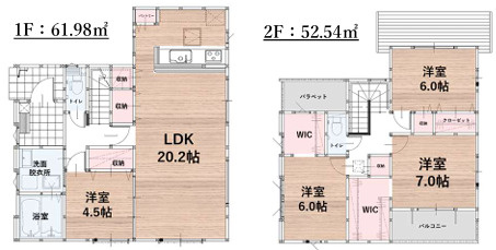 糟屋郡粕屋町内橋東１丁目３期　１号棟の間取り