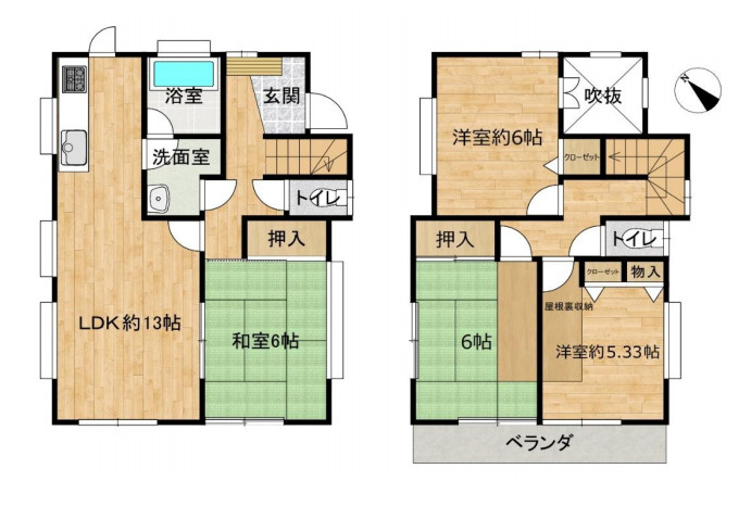 桶川市朝日　中古戸建の間取り|桶川市朝日　中古戸建・4LDK・土地面積117.18m2・建物面積88.18m2