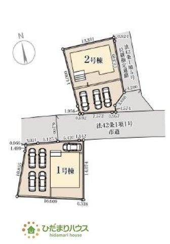 【区画図】 | 那珂市菅谷19期　新築戸建　1号棟 | 前面道路が広く、車の出し入れしやすい。