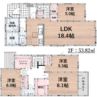 糟屋郡粕屋町内橋東１丁目３期　４号棟の間取り