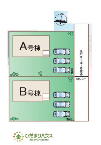 【区画図】 | ひたちなか市津田2020番　新築戸建　B号棟 | 60坪以上の広々とした敷地です！