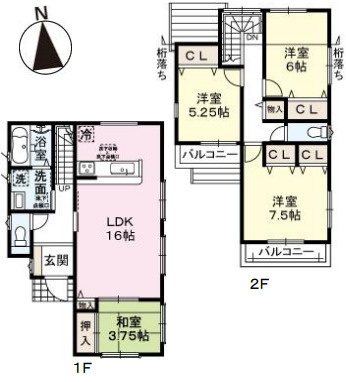 小倉台４丁目　新築戸建の間取り