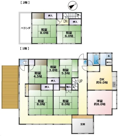 東金市宿　中古戸建の間取り
