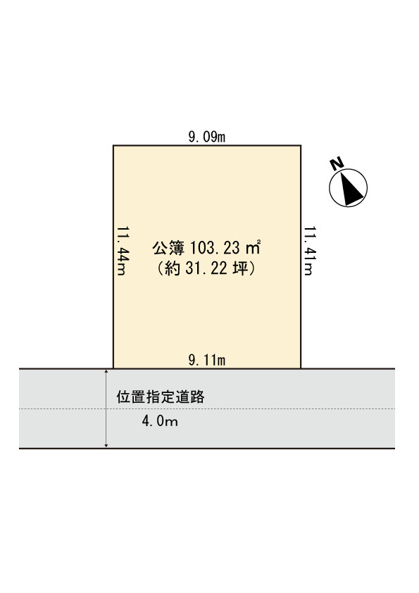 世田谷区桜丘1丁目・売地の土地図