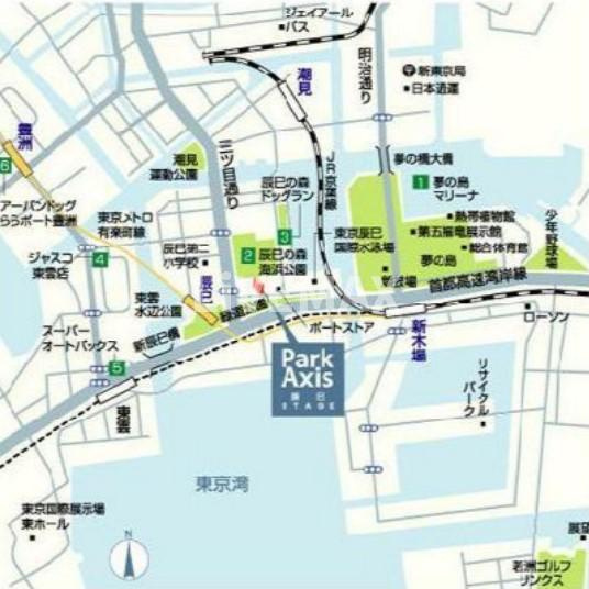 【地図】パークアクシス辰巳ステージ