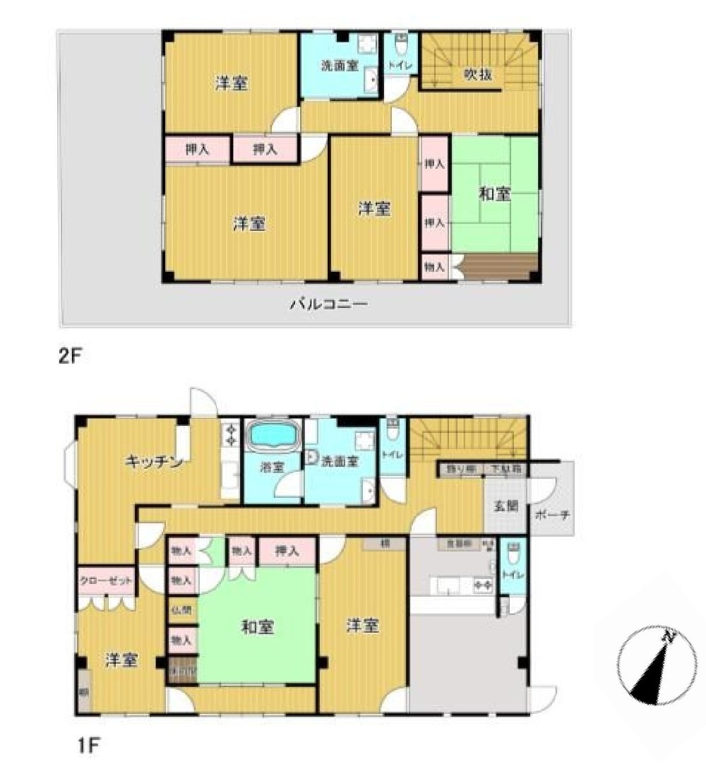 前橋市日吉町　中古住宅の間取り|7LDKK