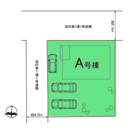【区画図】 | ハートフルタウン前橋市六供町1丁目33ー① | 開放的な角地に面した1棟！