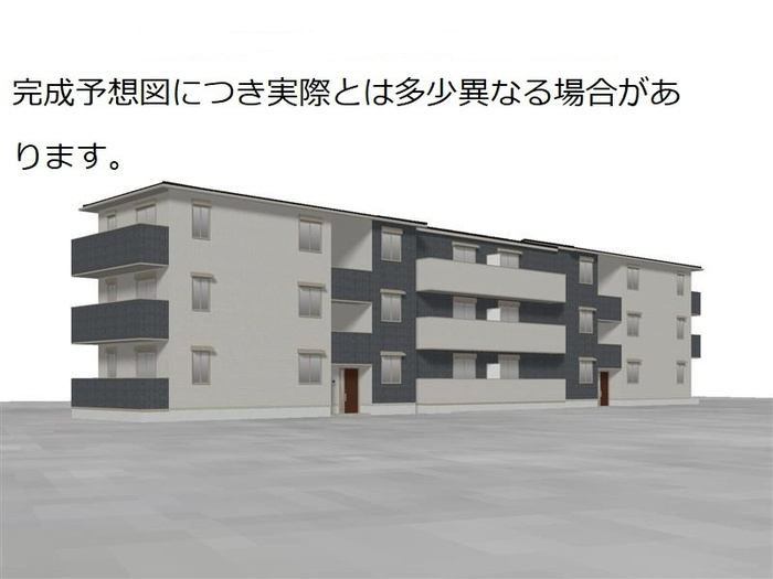 サウスレジデンス菱川の外観パース|伏見区羽束師の築浅物件。オートロックと防犯カメラ搭載で安心。