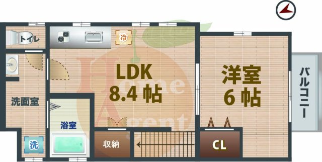 【間取り】 | パイン　フォレスト | 1LDKのお部屋です。