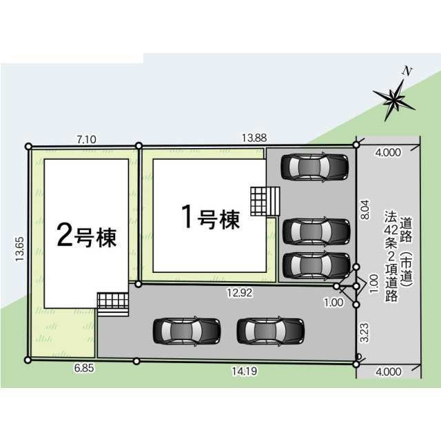 クレイドルガーデン唐津市鏡 第10 2号棟の区画図