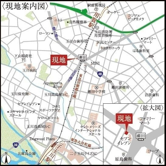 【地図】ウェルスクエアイズム世田谷用賀