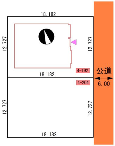 【区画図】 | 釧路市武佐2-4-192,204売家