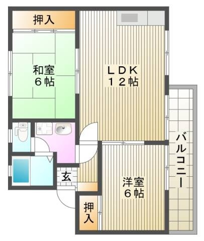 【間取り】 | アンビシャス・キシ B棟