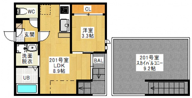 【間取り】 | GRANDTIC奉還町