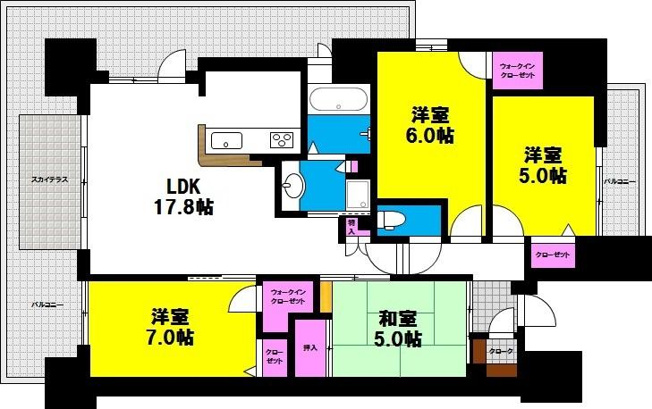 【間取り】 | ロイヤルガーデン大元駅前