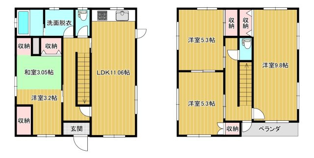 【間取り】 | 江並　貸家　