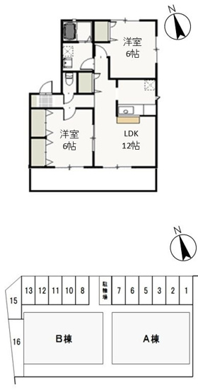 【間取り】 | ヴィンテージ　ツイン　B
