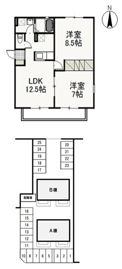 【間取り】 | プチ・フルールA棟