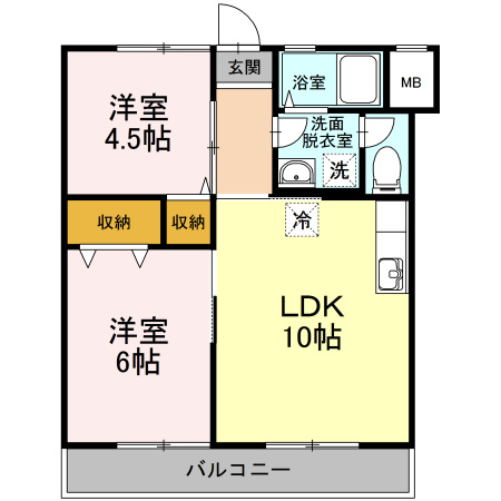【間取り】 | ハッピーハイツ　Ⅱ棟　