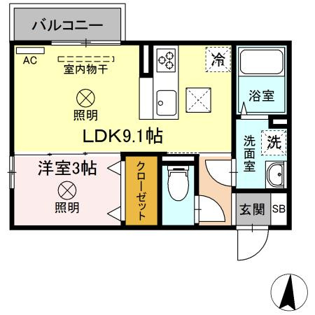 【間取り】 | Elpis　Ⅰ　Ⅰ棟　