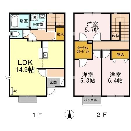 【間取り】 | コンフォレスト白壁　A