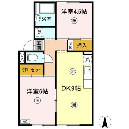 【間取り】 | プレジール花尻 A棟