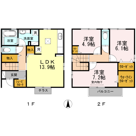 【間取り】 | Ｂｏｎｈｅｕｒ　B棟