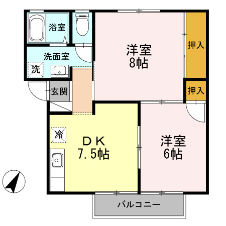【間取り】 | エステートＭＫ　A棟　