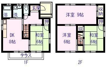 【間取り】 | 東古松5丁目霜山貸家　