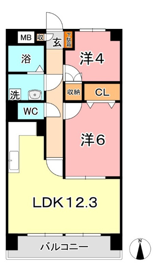 【間取り】 | 厚生町クラウンズマンション