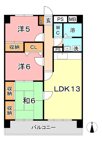 【間取り】 | 厚生町クラウンズマンション