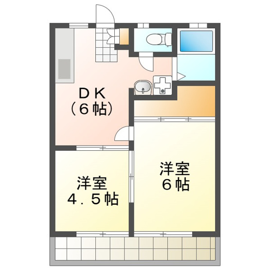 【間取り】 | サンパーク青江Ｂ