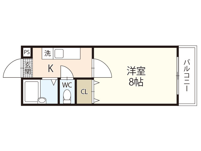 【間取り】 | サンハイツ岡大Ⅱ