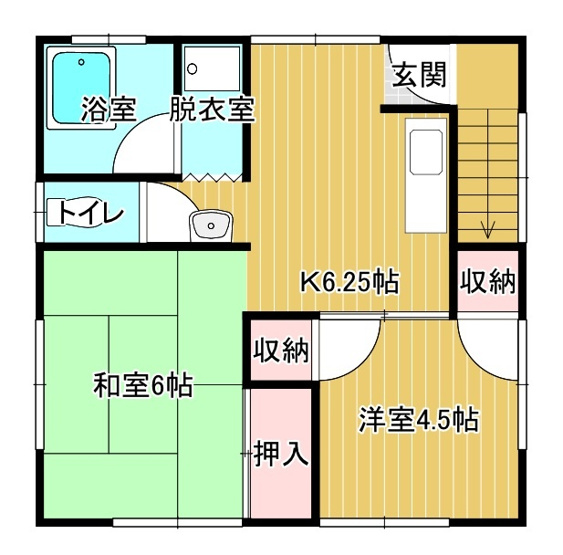 【間取り】 | 奥田1丁目貸家　