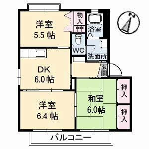 【間取り】 | ノーブルハイツ　A棟