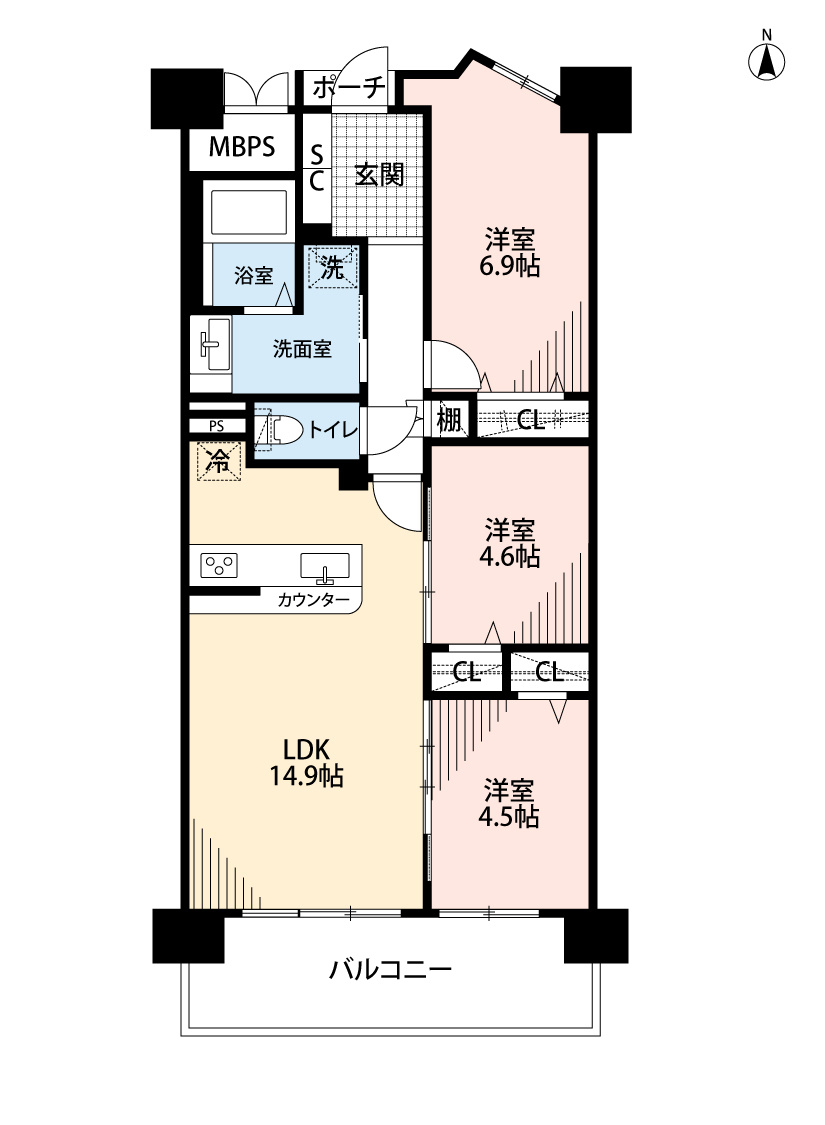 アビタシオン佐古三番町の間取り
