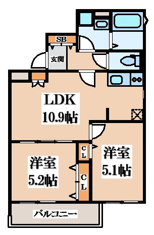【間取り】 | ラモーナ諸福Ⅲ
