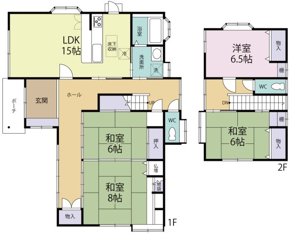 東区粟山4丁目　中古戸建の間取り